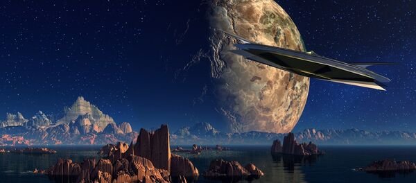 Nave espacial se acerca a un planeta (imagen referencial) - Sputnik Mundo