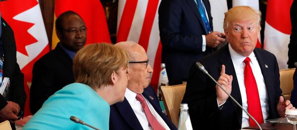 Canciller de Alemania, Angela Merkel, y presidente de EEUU, Donald Trump - Sputnik Mundo