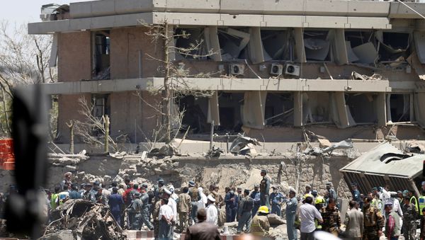 Lugar del atentado en Kabul Lugar del atentado en Kabul - Sputnik Mundo