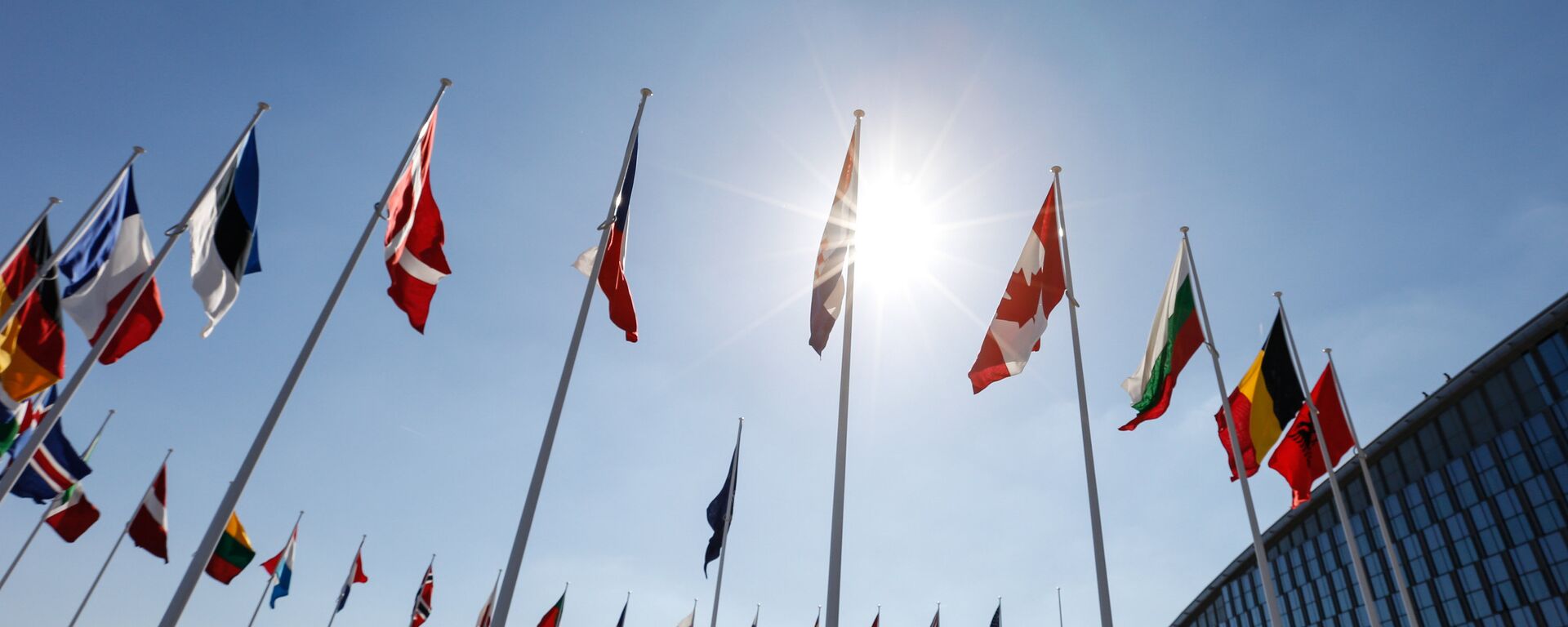 Las banderas de los países miembros de la OTAN - Sputnik Mundo, 1920, 14.02.2022
