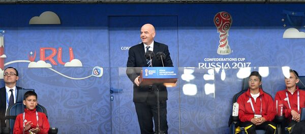 Gianni Infantino, el presidente de la FIFA, en la ceremonia de apertura de la Copa Confederaciones 2017 - Sputnik Mundo