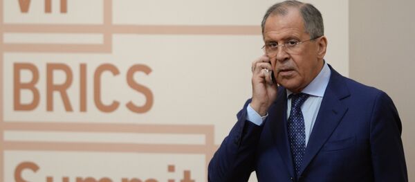 Serguéi Lavrov antes de una reunión de los líderes del BRICS - Sputnik Mundo