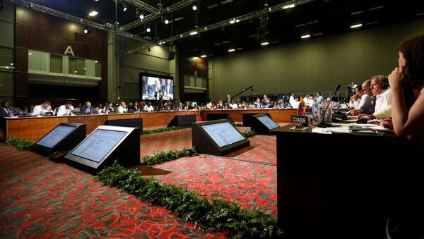 La reunión de consulta de cancilleres de la OEA La reunión de consulta de cancilleres de la OEA - Sputnik Mundo