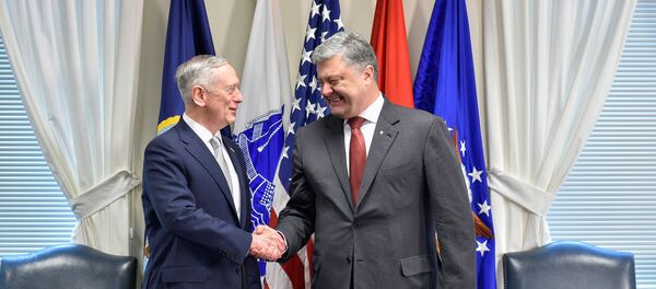 Secretario de Defensa de EEUU, James Mattis, y presidente de Ucrania, Petró Poroshenko Secretario de Defensa de EEUU, James Mattis, y presidente de Ucrania, Petró Poroshenko - Sputnik Mundo