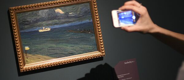 Cuadro de Kandinski durante una exposición en Rusia - Sputnik Mundo