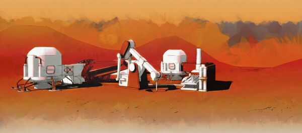 Colonia en Marte, dibujo - Sputnik Mundo