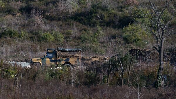 Coche turco en la frontera con Siria - Sputnik Mundo