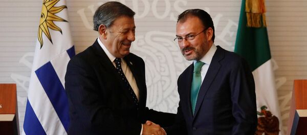 Canciller uruguayo, Rodolfo Nin Novoa, y canciller mexicano, Luis Videgaray - Sputnik Mundo