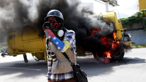 Protestas opositoras en Caracas - Sputnik Mundo