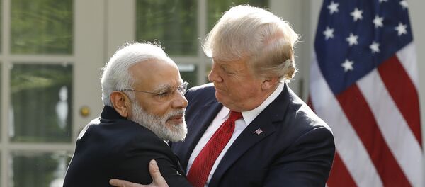 Primer ministro de la India, Narendra Modi, y presidente de EEUU, Donald Trump Primer ministro de la India, Narendra Modi, y presidente de EEUU, Donald Trump - Sputnik Mundo