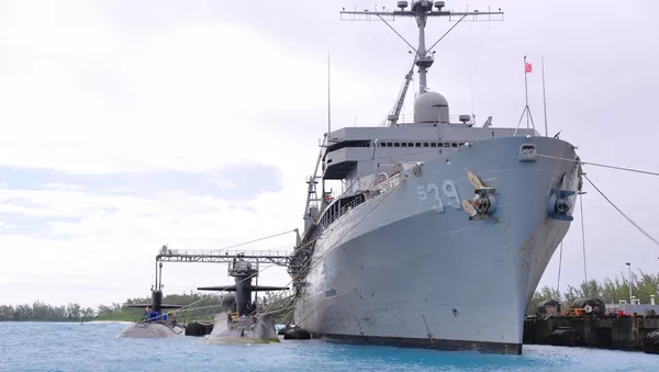 Buques estadounidenses en la base Diego García (archivo) - Sputnik Mundo