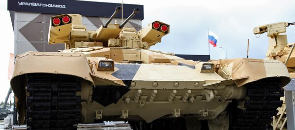 El vehículo de apoyo de fuego ruso BMPT-72 Terminator-2 El vehículo de apoyo de fuego ruso BMPT-72 Terminator-2 - Sputnik Mundo