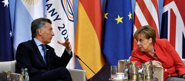Presidente argentino, Mauricio Macri y canciller alemana, Angela Merkel - Sputnik Mundo