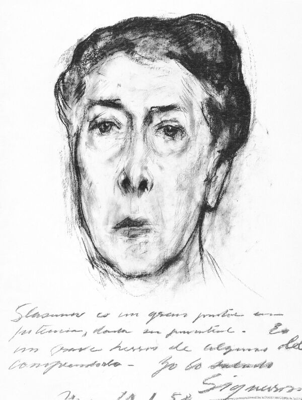 El retrato de David Alfaro Siqueiros, Iliá Glazunov El retrato de David Alfaro Siqueiros, Iliá Glazunov - Sputnik Mundo