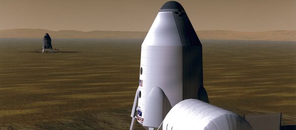 Un habitat en Marte, concepto de un artista - Sputnik Mundo