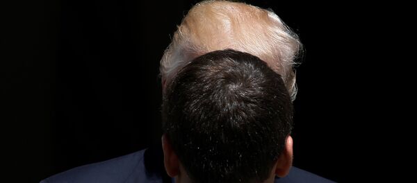 Donald Trump, presidente de EEUU y Emmanuel Macron, presidente de Francia - Sputnik Mundo