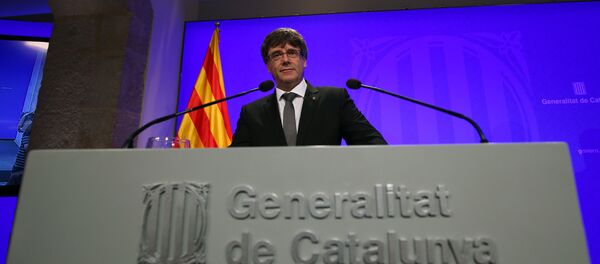 Carles Puigdemont, expresidente del Gobierno catalán Carles Puigdemont, expresidente del Gobierno catalán - Sputnik Mundo