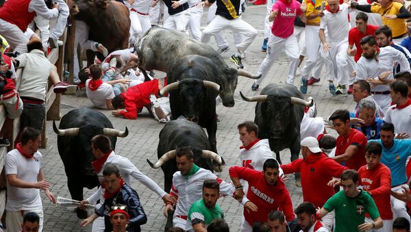 Fiesta de San Fermín en Pamplona, España - Sputnik Mundo