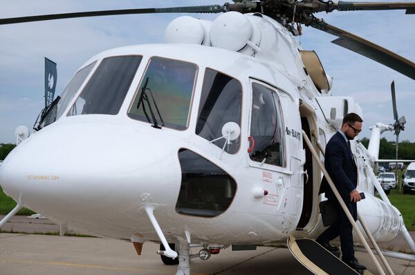 El Mi-8AMT durante el Salón Internacional de la Aviación MAKS-2017 de Moscú El Mi-8AMT durante el Salón Internacional de la Aviación MAKS-2017 de Moscú - Sputnik Mundo