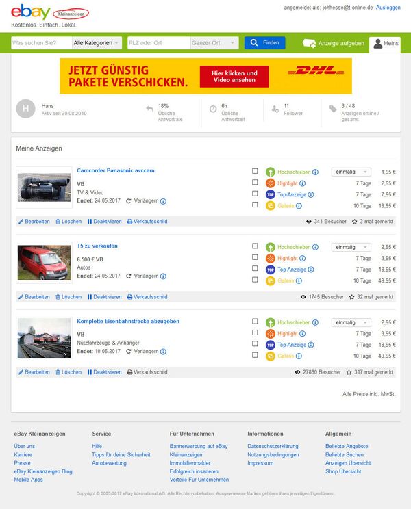 El anuncio clasificado en la web de eBay El anuncio clasificado en la web de eBay - Sputnik Mundo