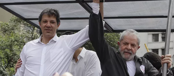Exalcalde del municipio de São Paulo, Fernando Haddad, y expresidente brasileño, Luiz Inácio Lula da Silva Exalcalde del municipio de São Paulo, Fernando Haddad, y expresidente brasileño, Luiz Inácio Lula da Silva - Sputnik Mundo