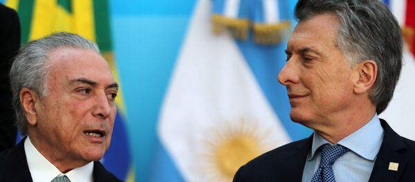 Mauricio Macri, presidente de Argentina, y Michel Temer, presidente de Brasil - Sputnik Mundo