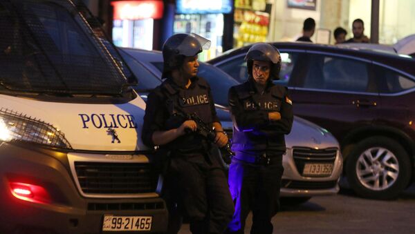 Policía al lado de la embajada israelí en Ammán, Jordania - Sputnik Mundo