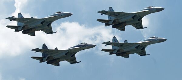 Loz aviones de caza durante el Salón MAKS 2017 - Sputnik Mundo