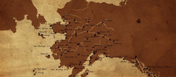 El mapa de Alaska, Rusia está a la izquierda (imagen referencial) - Sputnik Mundo
