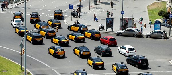 Protestas contra Uber y Cabify en Barcelona (archivo) - Sputnik Mundo