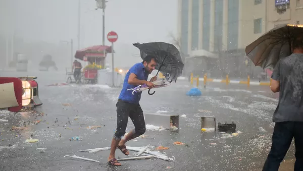 Un fuerte huracán en Estambul, Turquía