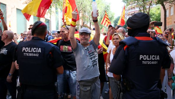 Las protestas en Cataluña Las protestas en Cataluña - Sputnik Mundo