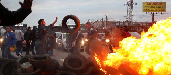 Protestas contra Michel Temer, presidente de Brasil, en Sao Paolo - Sputnik Mundo