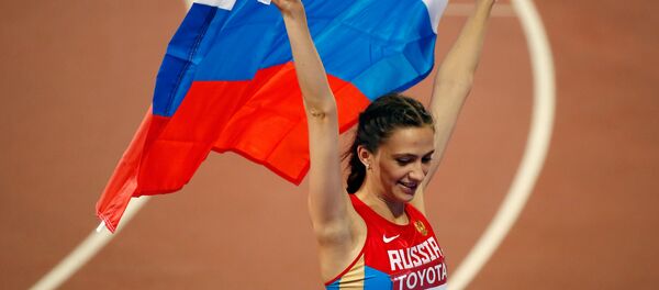 María Lasitskene, atleta rusa, en Pekín - Sputnik Mundo