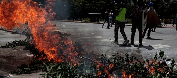 Protestas en Caracas, la capital de Venezuela - Sputnik Mundo