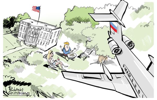 'Saludos a Donald': un avión militar ruso sobrevuela la Casa Blanca 'Saludos a Donald': un avión militar ruso sobrevuela la Casa Blanca - Sputnik Mundo