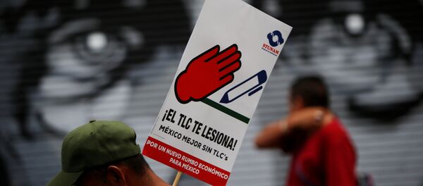 Protestas contra TLCAN en México - Sputnik Mundo