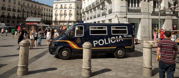 La Policía española en Madrid La Policía española en Madrid - Sputnik Mundo