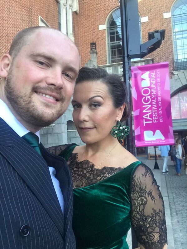Olga Dunaeva y Andrey Prokopov, bailarines rusos que participan en el Mundial de Tango 2017 en Buenos Aires - Sputnik Mundo