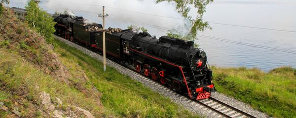 Un tramo del ferrocarril Transiberiano (archivo) Un tramo del ferrocarril Transiberiano (archivo) - Sputnik Mundo