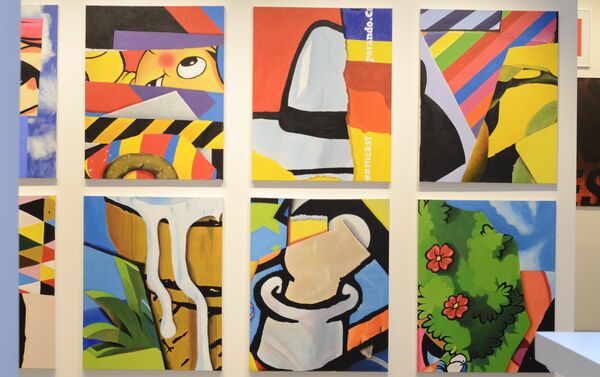 Obras expuestas en el Centro Cultural de España en Montevideo en ocasión de Bienalsur - Sputnik Mundo