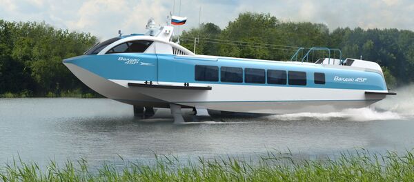 Un barco hidroala en construcción Valdai 45P - Sputnik Mundo