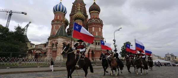 La Escuadra Ecuestre de Palmas de Peñaflor de Chile participa en el Festival Internacional de Música Militar Torre Spásskaya 2017 - Sputnik Mundo
