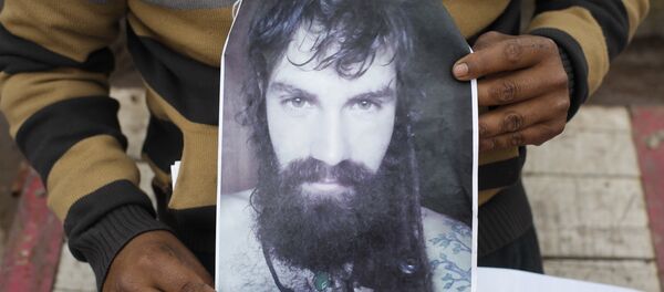 Un cartel con la imagen de Santiago Maldonado (archivo) - Sputnik Mundo