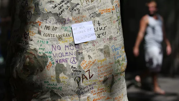 Homenaje a las víctimas del atentado en Barcelona - Sputnik Mundo