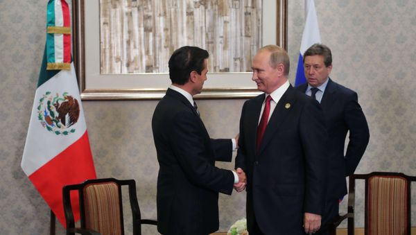 Presidente de México, Enrique Peña Nieto, y presidente de Rusia, Vladímir Putin Presidente de México, Enrique Peña Nieto, y presidente de Rusia, Vladímir Putin - Sputnik Mundo