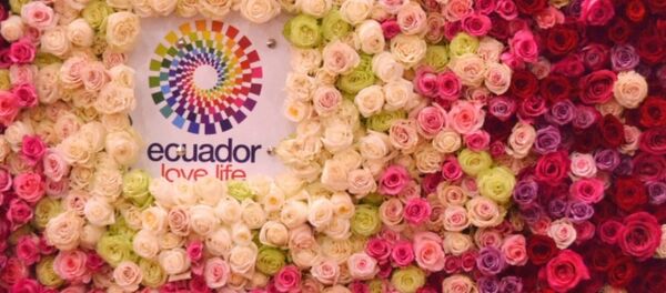 El logo de Ecuador en la feria Flowers Expo 2017 - Sputnik Mundo
