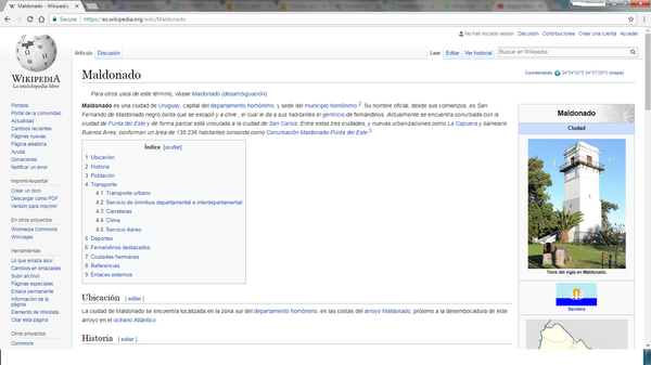 Sitio web de Wikipedia sobre ciudad de Maldonado, Uruguay - Sputnik Mundo