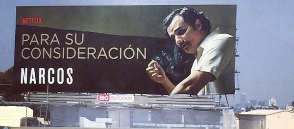 El cartel de la serie de Netfliz 'Narcos' - Sputnik Mundo