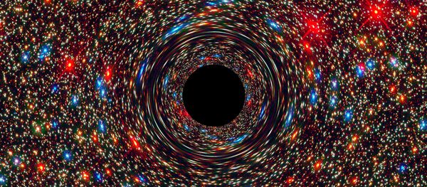 Una similación gráfica de agujero negro (imagen referencial) Una similación gráfica de agujero negro (imagen referencial) - Sputnik Mundo